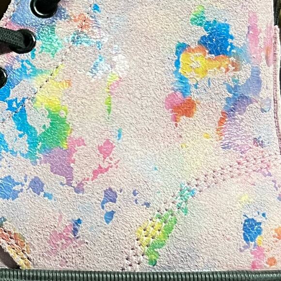 Pink confetti Doc Dr Martens convertible fold down suede NEW in box sz 7 - Picture 2 of 6